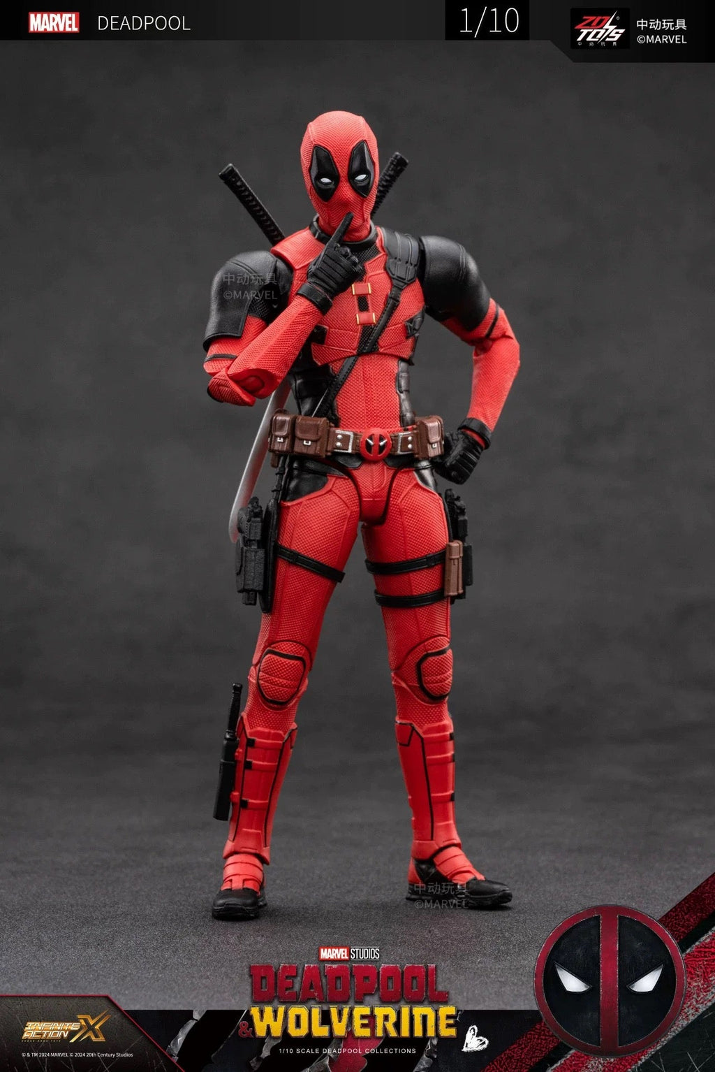 ZD Toys Marvel Deadpool & Wolverine Deadpool 1/10 Action Figure